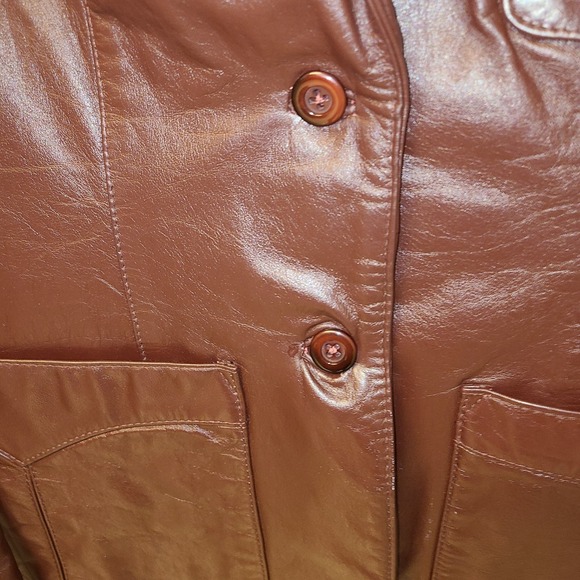 Etienne Aigner Brown Leather Jacket - Picture 7 of 16